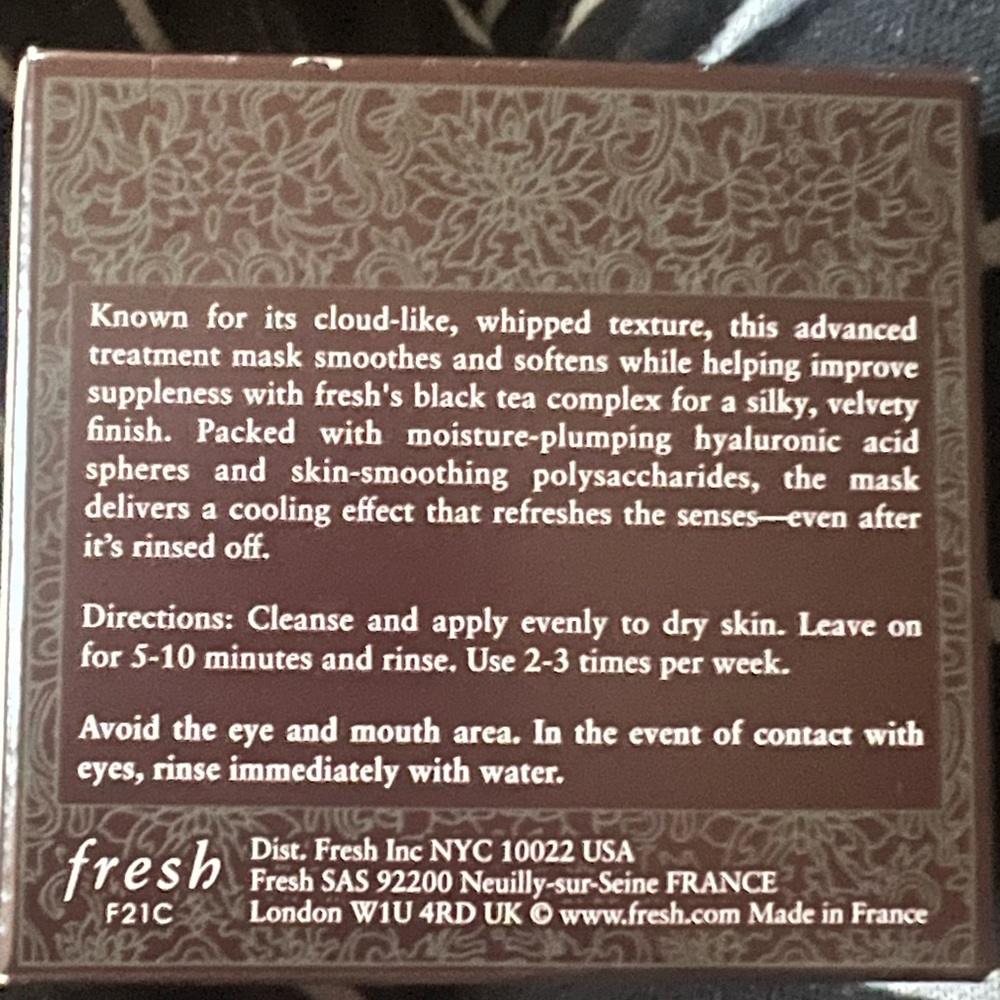Title: Fresh Black Tea Instant Perfecting Mask 100ml / 3.3 oz — New in Box - Picture 9 of 11
